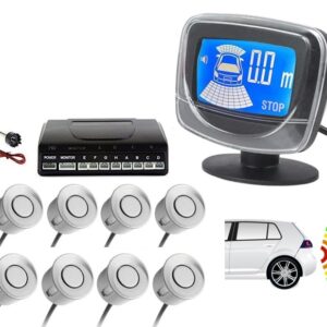 Sivi parking senzori sa displejom set 8 senzora za napred i pozadi