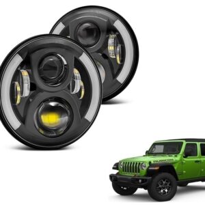 LED farovi univerzalni Angel Eye 18cm 2x60W Bi-LED Full LED svetlo set za Wranglera