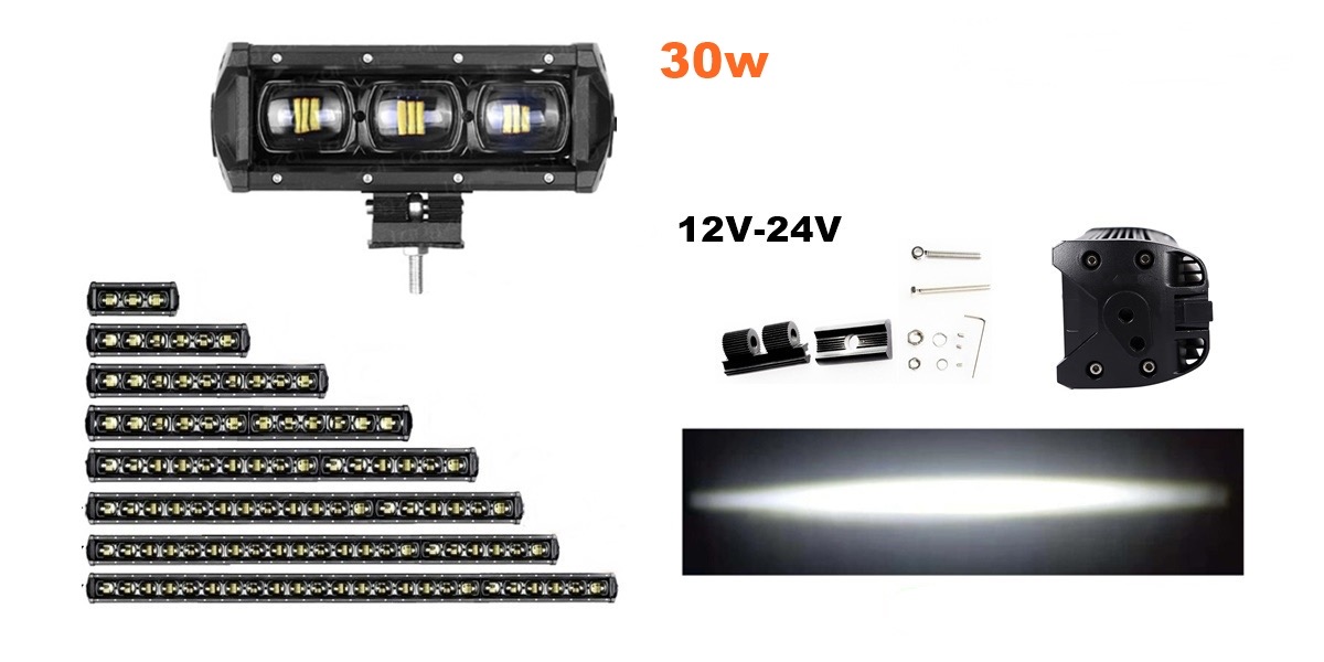 LED bar 9D 8", 22cm, 30W, radni far Working light, radno svetlo