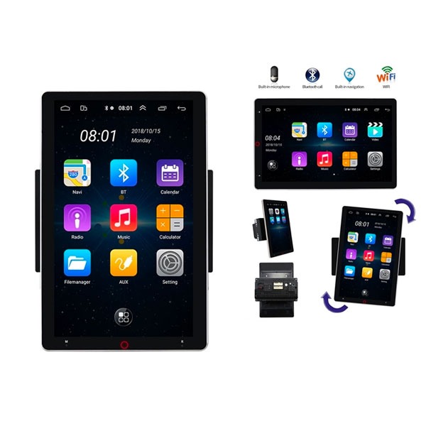 Univerzalna 2 DIN multimedija Android navigacija, touch screen 11 inča, rotirajuća 360 stepeni